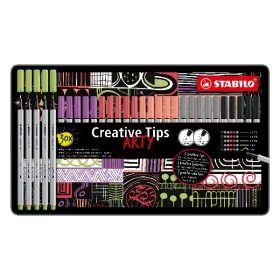   Flictoll STABILO Cretive Tips Arty Pasztell fémdobozos 30 darabos