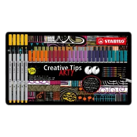   Flictoll STABILO Cretive Tips Arty Urban fémdobozos 50 darabos készlet