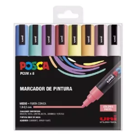 Filctoll UNI Posca PC-5M pasztell színek 8 darabos készlet