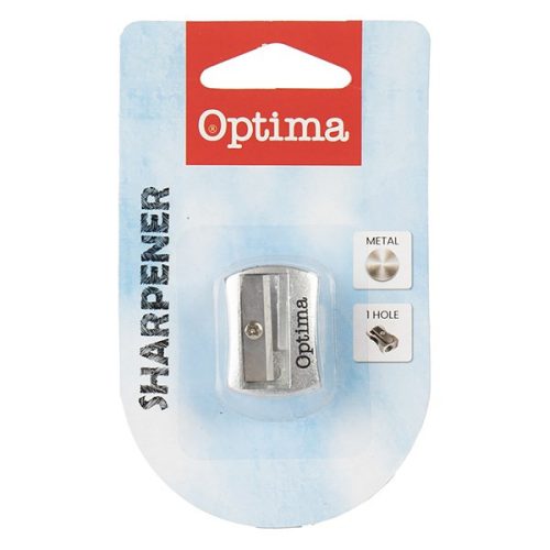 Hegyező OPTIMA fém 1 lyukú 1db/bliszter