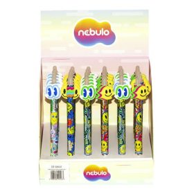 Zseléstoll NEBULO nyomógombos radírozható 0,7 mm Smile