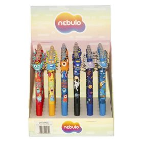   Zseléstoll NEBULO nyomógombos radírozható 0,7 mm Űrlények