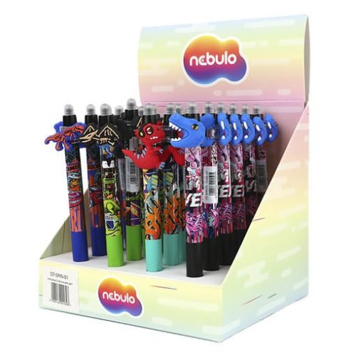 Zseléstoll NEBULO nyomógombos radírozható 0,7 mm Mérges dino