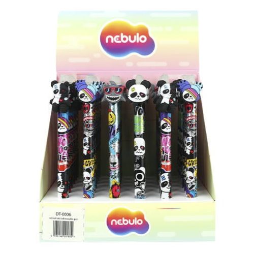 Zseléstoll NEBULO nyomógombos radírozható 0,7 mm Panda II.