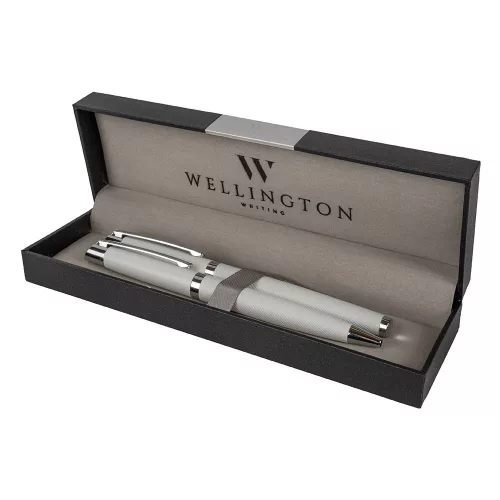 Golyóstoll készlet WELLINGTON Liberty golyóstoll + rollertoll fehér díszdobozban