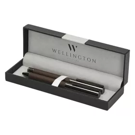   Golyóstoll készlet WELLINGTON Stamford golyóstoll + rollertoll barna díszdobozban