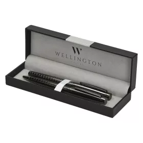   Golyóstoll készlet WELLINGTON York golyóstoll + rollertoll antracit díszdobozban