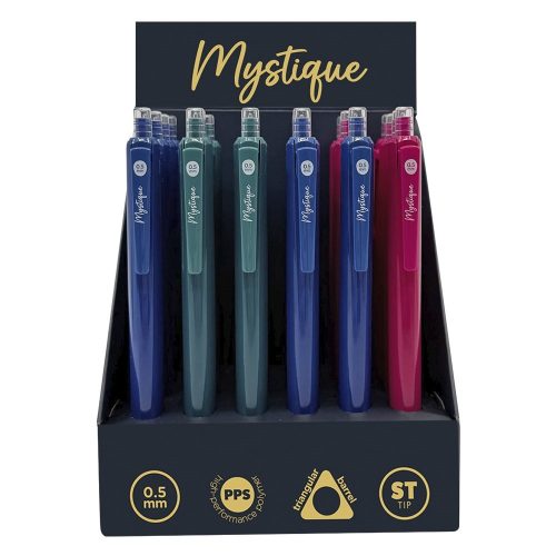 Zseléstoll SPOKO Mystique nyomógombos 0,5 mm kék írásszín vegyes színben
