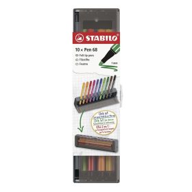  Filctoll STABILO Pen 68 10 darabos hordozható asztali tartóban