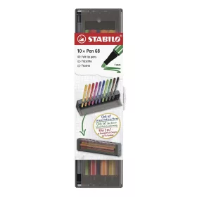   Filctoll STABILO Pen 68 10 darabos készlet hordozható asztali tartóban