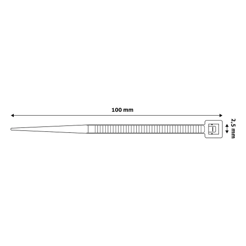 Kábelkötegelő-gyorskötöző ENTAC 100mm x 2,5mm fehér 50 darabos