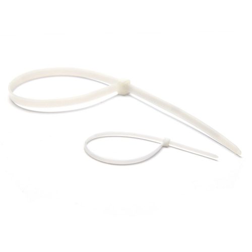 Kábelkötegelő-gyorskötöző ENTAC 200mm x 2,5mm fehér 50 darabos