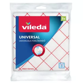   Törlőkendő univerzális VILEDA 36x34 cm piros-fehér 3 darabos