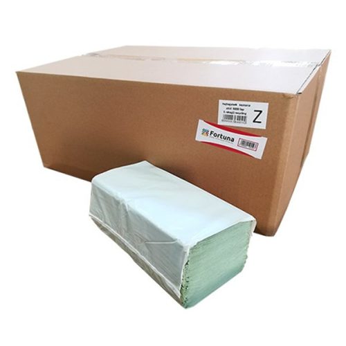 Kéztörlő hajtogatott FORTUNA ("Z/V") 24x22 cm 250 lap zöld 1 rétegű 20/doboz