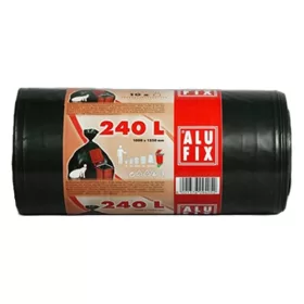   Szemeteszsák ALUFIX 240L 35 mikronos sittes tekercsben fekete 10 darabos