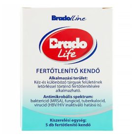   Fertőtlenítő törlőkendő BRADOLIFE 1-vel csomagolt 5 darabos