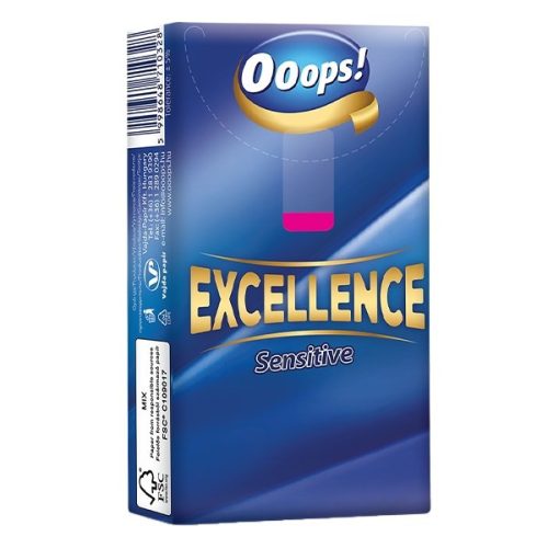 Papírzsebkendő Ooops! Excellence Sensitive 4 rétegű 10x8 darabos