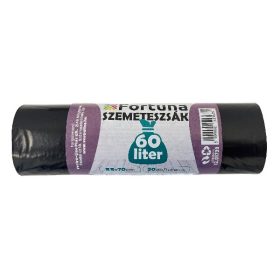 Szemeteszsák FORTUNA 60L fekete 55x70 cm 20 darabos