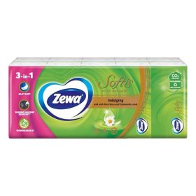   Papírzsebkendő ZEWA Softis Aloe Balsam 4 rétegű 10x9 darabos