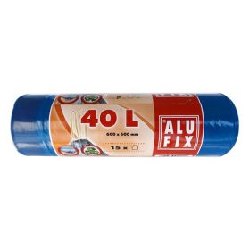   Szemeteszsák ALUFIX 40L 26 mikronos zárószalaggal kék 15 darabos