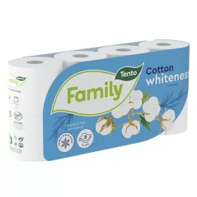   Toalettpapír TENTO Family cotton white fehér 2 rétegű 8 tekercses