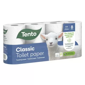 Toalettpapír TENTO Classic fehér 3 rétegű 8 tekercses