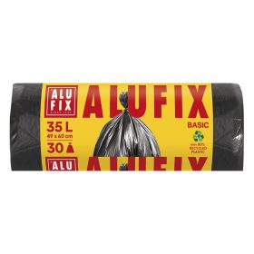 Szemeteszsák ALUFIX 35L 8 mikronos ECO fekete 30 darabos