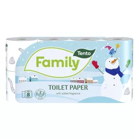   Toalettpapír TENTO Family Christmas white fehér 8 tekercses 3 rétegű