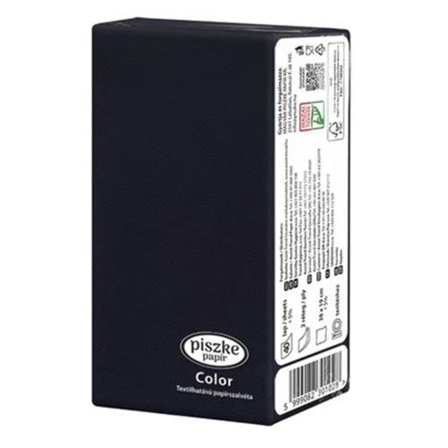 Szalvéta PISZKE Color textilhatású 2 rétegű 38x19 cm 1/8 hajtogatott 40 lapos vegyes