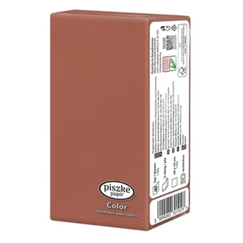 Szalvéta PISZKE Color textilhatású 2 rétegű 38x19 cm 1/8 hajtogatott 40 lapos vegyes