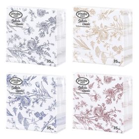   Szalvéta PISZKE Szilvia Classic 2 rétegű 33x33 cm 1/4 hajtogatott 35 lapos vegyes mintás