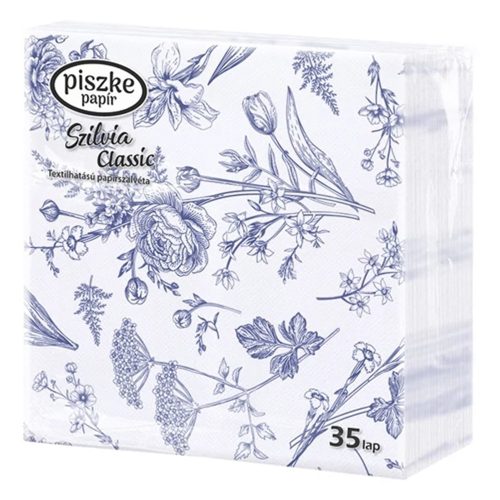 Szalvéta PISZKE Szilvia Classic 2 rétegű 33x33 cm 1/4 hajtogatott 35 lapos vegyes mintás