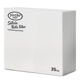   Szalvéta PISZKE Tiszta 2 rétegű 33x33 cm 1/4 hajtogatott 35 lapos fehér