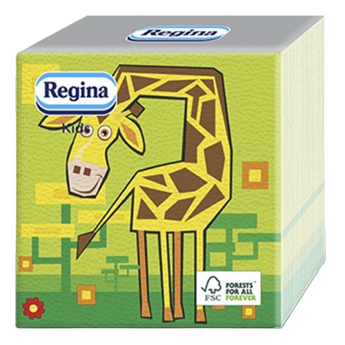 Szalvéta REGINA Kids 1 rétegű 30x30 cm 1/4 hajtogatott 45 lapos vegyes mintás
