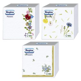  Szalvéta REGINA Virág 1 rétegű 33x33 cm 1/4 hajtogatott 45 lapos vegyes mintás