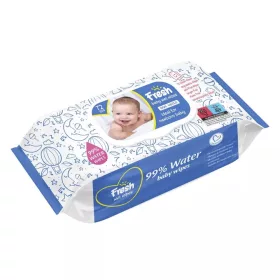Nedves törlőkendő FRESH BABY 99% víz 72 darabos