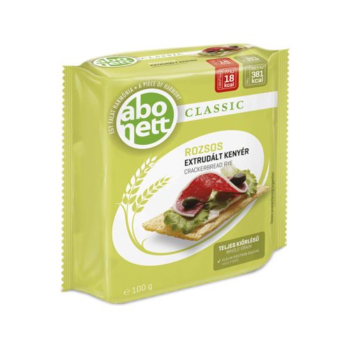 Extrudált kenyér ABONETT Classic teljes kiörlésű rozsos 100 g
