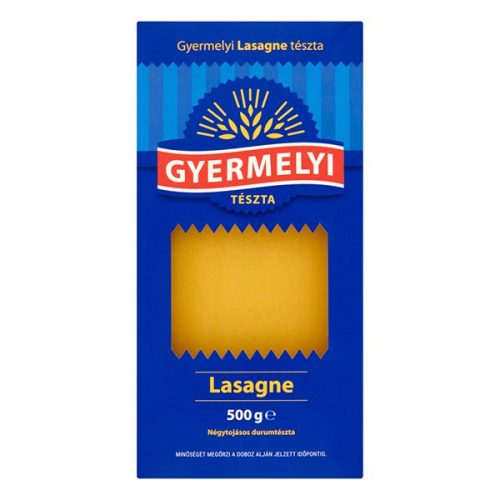 Száraztészta lasagne GYERMELYI durum 4 tojásos 500 g