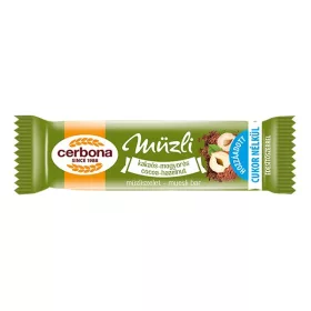 Müzliszelet CERBONA kakaós és mogyorós cukormentes 20 g