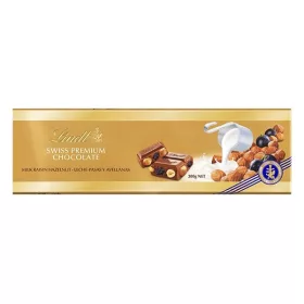   Csokoládé LINDT Gold Traube-nuss mogyorós-mazsolás tejcsokoládé 300 g
