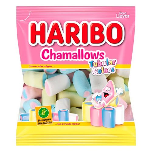 Gumicukor HARIBO Chamallows Tubular Colors gluténmentes 90g