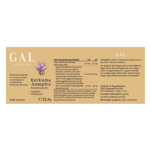 Vitamin GAL Kurkuma-komplex 60 darab