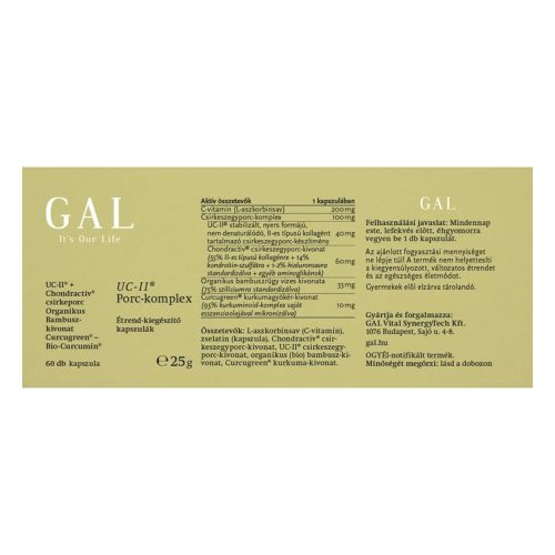 Vitamin GAL UC-II Porc-komplex 60 darab