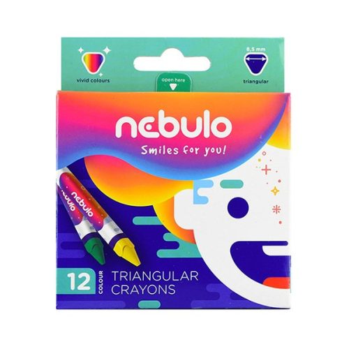 Zsírkréta NEBULO háromszögletű hegyezett 12 színű