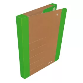   Füzetbox DONAU Life A/4 3 cm karton tépőzárral neon zöld-barna