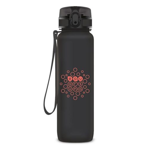 Kulacs ARS UNA műanyag matt BPA-mentes motivációs 1 liter Dark grey