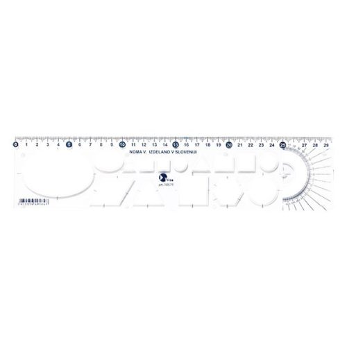 Sablon vonalzó OPTIMA átlátszó 30cm