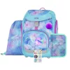 Iskolatáska szett OXY SHERPY 4 részes Unicorn tolltartóval, tornazsákkal és cserélhető matricával