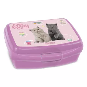   Uzsonnás doboz ARS UNA Cute Animals-Tea Party műanyag BPA mentes 165x135x60 mm