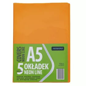   Füzetborító ASTRA PAP A/5 bújtatós pvc neon élénk színek 5 db/csomag